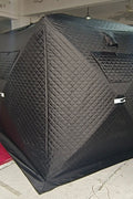 "Heavy-duty insulated pop-up ice fishing tent for 4-6 people"

"Black pop-up ice shelter with durable waterproof construction"

"Spacious insulated tent for winter camping and ice fishing"

"Pop-up setup ice fishing tent with chimney port option"

"Portable insulated ice fishing shelter with heavy-duty fabric"