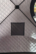"Heavy-duty insulated pop-up ice fishing tent for 4-6 people"

"Black pop-up ice shelter with durable waterproof construction"

"Spacious insulated tent for winter camping and ice fishing"

"Pop-up setup ice fishing tent with chimney port option"

"Portable insulated ice fishing shelter with heavy-duty fabric"