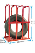 4-bar steel tire inflation safety cage for truck tires
Heavy-duty tire inflation cage red powder-coated finish
Truck and bus tire safety cage with 4-bar system
Inflation safety cage with open access door for truck tires