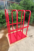4-bar steel tire inflation safety cage for truck tires
Heavy-duty tire inflation cage red powder-coated finish
Truck and bus tire safety cage with 4-bar system
Inflation safety cage with open access door for truck tires