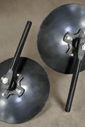 4 FT disc harrow garden tiller with 14” notched discs – black steel frame
Pull-behind disc tiller with 3-point hitch connection – 43-inch width
Field Tuff disc harrow tiller attachment for Category 1 tractors
Close-up of notched disc blades and angled shaft for deep tilling