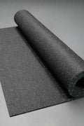 Heavy-Duty 4 ft x 50 ft Rubber Gym Mat – Black with White Dots