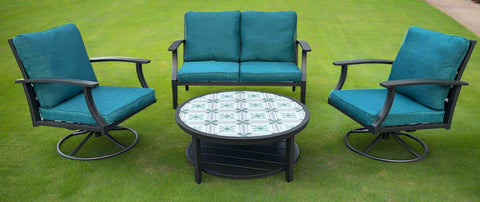 NEW 4 PCS SWIVEL OUTDOOR METAL FURNITURE SET HAMPTON BAY - with | Sold by Uncle Wiener's Wholesale