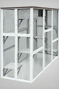 4-tier outdoor wooden catio with nesting boxes and waterproof roof

