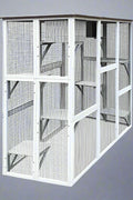 4-tier outdoor wooden catio with nesting boxes and waterproof roof
