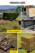 43-inch clamp-on pallet forks with stabilizer bar installed on tractor
Skid steer pallet forks loading hay bales
Adjustable clamp pallet forks for farm and industrial use
Tractor bucket pallet fork attachment with 4,000 lb capacity
Clamp-on pallet forks close-up showing tension screws and bracket