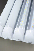 8FT LED tube lights installed in commercial ceiling
Bright white 4FT integrated T8 LED light tube
Close-up of frosted cover LED tube bulb
T8 tube lights illuminating warehouse ceiling
LED tube light replacement for fluorescent tubes