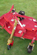 Red PTO tractor finishing mower with 3-point hitch – 6 FT model
Side view of 5 FT PTO finishing mower for tractors
Top-down view showing heavy-duty mower deck and blades
