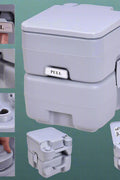 “5-gallon portable camping toilet with detachable tank”

“Gray and purple travel toilet for indoor and outdoor use”

“Compact portable toilet setup with flush handle and waste container”

“20L outdoor toilet with carry handle for RV and camping”

“Leak-proof portable toilet with sealing valve for odor control”
