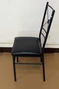 “Black metal dining table set with 4 chairs in modern kitchen”

“Compact 5-piece dining set with faux leather seats”

“Close-up of black chair with slatted back and cushioned seat”

“Space-saving dining table with wood grain finish”

“Modern 5-piece table and chair set for apartments”