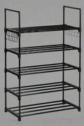5-Tier Metal Shoe Rack – Front View

Freestanding Shoe Organizer with Hooks – In Use

Shoe Storage Rack Holding 20+ Pairs – Side Angle

Entryway Metal Shoe Rack with Hooks

Easy-to-Assemble Shoe Shelf – Unboxed View