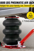 Triple Bag Pneumatic Air Jack – 5 Ton Capacity in Red and Black
5 Ton Air Jack – Top View Showing Triple Airbags and Base
Adjustable Handle Pneumatic Air Jack – Folded Position for Storage
Heavy-Duty Air Jack – Full Setup with Hose and Handle
Triple Air Bag Jack in Use – Lifting a Vehicle