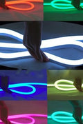 50FT RGB Neon LED Strip Light with Bluetooth Control – coiled
Waterproof RGB LED rope light – flexible and durable design
Indoor outdoor color-changing LED strip with controller