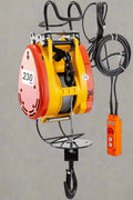 500 lb electric wire rope hoist with steel hook for garage use

Overhead crane hoist 110V with compact body design

Red electric shop hoist 500 lbs capacity for lifting

110V electric hoist with heavy-duty safety hook
