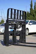 Side view of 5000 lb side shift pallet forks for skid steer

Heavy-duty hydraulic pallet fork with side shift mechanism

Pallet fork attachment mounted on forklift outdoors

Black steel frame skid steer pallet forks with side shift

Industrial pallet forks for warehouse and yard use