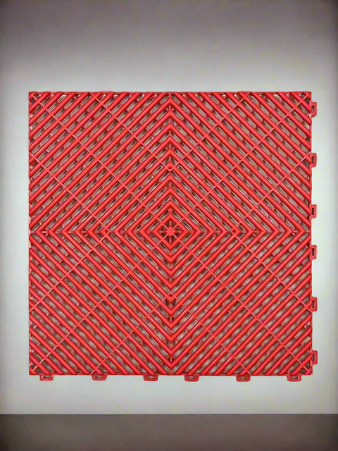 Red interlocking drainage tile for outdoor and garage use

Black modular drainage tile with open-grid pattern

Gray drainage tile with non-slip texture and interlocking edges