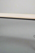 6 FT hardwood workbench with integrated power strip and steel legs

Adjustable black leg workbench with built-in power outlets

Compact 4 FT hardwood table with black metal frame

Workbench showing power outlet panel close-up

Side view of adjustable height workbench with solid wood top