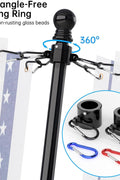 “6 FT stainless steel flag pole with wall mount bracket”

“Complete outdoor flag mounting kit with clips and carabiners”

“Durable flagpole kit with adjustable bracket and hardware”