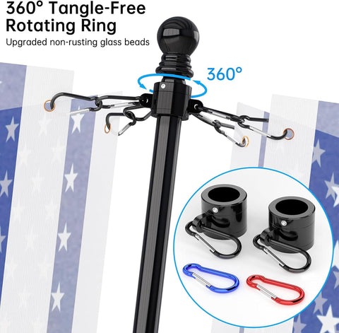 “6 FT stainless steel flag pole with wall mount bracket”

“Complete outdoor flag mounting kit with clips and carabiners”

“Durable flagpole kit with adjustable bracket and hardware”