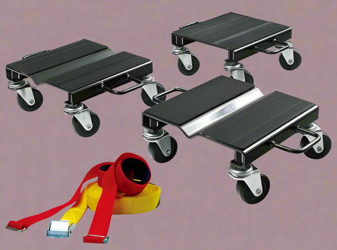 6-Piece 1500 LB Snowmobile Dolly Set with Straps & Casters | SSNDS