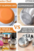 "6-Piece Stainless Steel Mixing Bowl Set with Colorful Lids"

"Non-Slip Silicone Base Stainless Mixing Bowls for Baking and Prep"

"Nesting Stainless Steel Bowls with BPA-Free Lids for Food Storage"

"Durable and Lightweight Mixing Bowls Set for Kitchen Use"

"Color Coded Lids Stainless Steel Prep Bowls Set"

