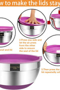 "6-Piece Stainless Steel Mixing Bowl Set with Colorful Lids"

"Non-Slip Silicone Base Stainless Mixing Bowls for Baking and Prep"

"Nesting Stainless Steel Bowls with BPA-Free Lids for Food Storage"

"Durable and Lightweight Mixing Bowls Set for Kitchen Use"

"Color Coded Lids Stainless Steel Prep Bowls Set"

