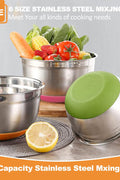 "6-Piece Stainless Steel Mixing Bowl Set with Colorful Lids"

"Non-Slip Silicone Base Stainless Mixing Bowls for Baking and Prep"

"Nesting Stainless Steel Bowls with BPA-Free Lids for Food Storage"

"Durable and Lightweight Mixing Bowls Set for Kitchen Use"

"Color Coded Lids Stainless Steel Prep Bowls Set"

