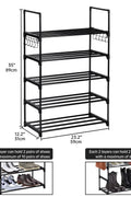 6-Shelf Freestanding Shoe Rack Organizer – Full View

Entryway Shoe Storage Unit with Black Steel Frame

Assembled Closet Organizer with Footwear

Shoe Rack in Use in Bedroom Closet

Freestanding Gray & Black 6-Shelf Shoe Organizer