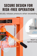 6-Ton H-Frame Hydraulic Shop Floor Press – Heavy-Duty Steel Frame with Safety Relief Valve for Garage and Workshop