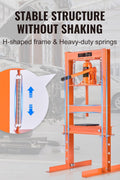 6-Ton H-Frame Hydraulic Shop Floor Press – Heavy-Duty Steel Frame with Safety Relief Valve for Garage and Workshop