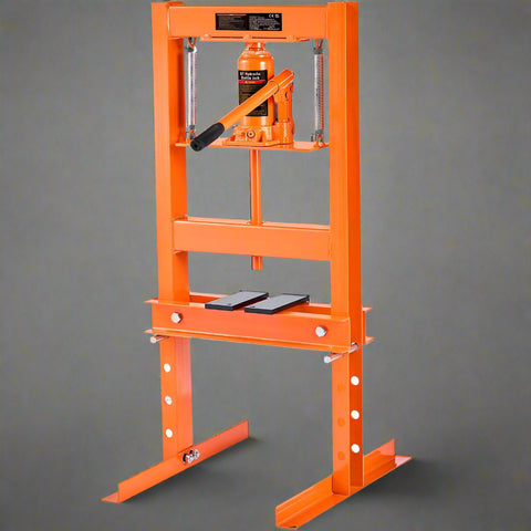 6-Ton H-Frame Hydraulic Shop Floor Press – Heavy-Duty Steel Frame with Safety Relief Valve for Garage and Workshop