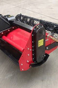 60” rotary stone burier tiller – 3-point hitch red attachment for tractors
Heavy-duty rock burying tiller with horizontal PTO offset system
Close-up of L-shaped blades and mesh roller on 60-inch tiller
PTO-driven stone burier tiller for compact tractors – SB165115