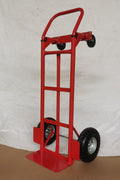 600 LB 2-in-1 convertible hand truck with platform dolly and steel frame – red
