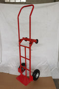 600 LB 2-in-1 convertible hand truck with platform dolly and steel frame – red
