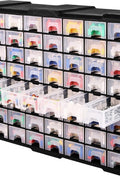 66 Drawer Plastic Storage Cabinet – Front View

Drawer Organizer with Tools and Hardware

44 Drawer Parts Organizer Cabinet – Side Angle

Stackable Black Plastic Organizer for Small Parts
