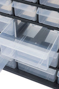 66 Drawer Plastic Storage Cabinet – Front View

Drawer Organizer with Tools and Hardware

44 Drawer Parts Organizer Cabinet – Side Angle

Stackable Black Plastic Organizer for Small Parts