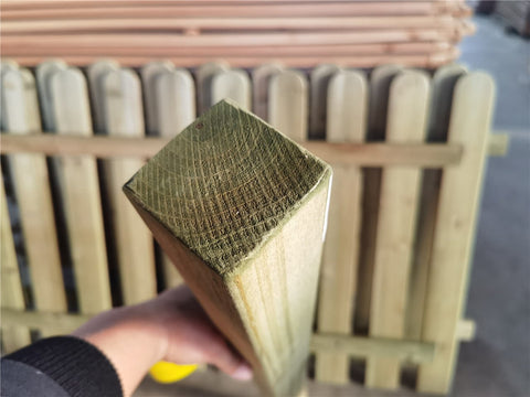 6.6ft treated wood fence post installed along garden

Close-up of outdoor wood fence slats

Pressure-treated fencing support in landscaped backyard

Vertical fence post – brown wood tone

Privacy wood fence with decorative pickets