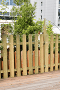 6.6ft treated wood fence post installed along garden

Close-up of outdoor wood fence slats

Pressure-treated fencing support in landscaped backyard

Vertical fence post – brown wood tone

Privacy wood fence with decorative pickets
