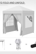 “Pop-up canopy tent with sidewalls for outdoor events”

“Removable sidewall panel of 6.6x6.6 FT tent”

“Close-up of waterproof fabric and window panel”

“Tent set up in a backyard party environment”

“Folded pop-up tent for easy storage and transport”

