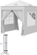 “Pop-up canopy tent with sidewalls for outdoor events”

“Removable sidewall panel of 6.6x6.6 FT tent”

“Close-up of waterproof fabric and window panel”

“Tent set up in a backyard party environment”

“Folded pop-up tent for easy storage and transport”

