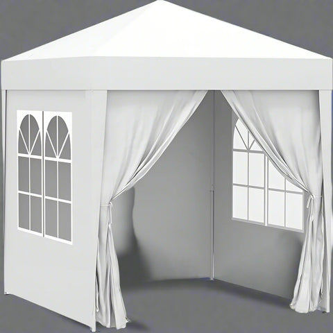 “Pop-up canopy tent with sidewalls for outdoor events”

“Removable sidewall panel of 6.6x6.6 FT tent”

“Close-up of waterproof fabric and window panel”

“Tent set up in a backyard party environment”

“Folded pop-up tent for easy storage and transport”

