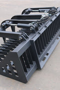 72" root grapple bucket attachment front view
Heavy-duty grapple bucket with dual hydraulic cylinders
Side view of SS grapple bucket in black finish
Top-angle view of 84" grapple for skid steer