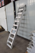 8 FT heavy-duty aluminum truck loading ramp folded
Foldable aluminum ramp for loading trucks and trailers
Side view of high-capacity 11000 lb aluminum loading ramp
Heavy-duty truck ramp in use for machinery loading