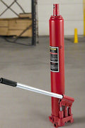 8-Ton Long Ram Hydraulic Jack – Full Side View in Red
Hydraulic Long Ram Jack – Pump Handle and Cylinder Detail
Heavy-Duty 8 Ton Jack – Top Cap and Piston Close-Up
Red Steel Long Ram Jack – Mounted on Engine Hoist Setup
Shop Crane Hydraulic Jack – Long Stroke Adjustment View