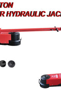 80 Ton 2-Stage Hydraulic Floor Jack – Full View with Handle
Industrial Air Jack – Side Profile of PHE80 with Lifting Saddles
Heavy-Duty Air Jack – Close-Up of Rotary Control and Wheels
Red 2-Stage Air Jack – Rear Caster and Base Frame View