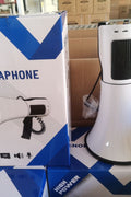 80W white Bluetooth megaphone with shoulder strap

Megaphone PA speaker with USB and SD card ports

Rechargeable handheld megaphone with built-in mic

Megaphone in outdoor sports setting

Megaphone speaker kit with accessories included