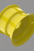 “8x15 JD Yellow AG Rim with 6 bolt holes”

“Heavy-duty tractor implement rim in Off-White”

“Tractor wheel rim compatible with 11L-15 and 9.5L-15 tires”

“Side angle view of farm equipment 8-bolt rim”

“Steel agricultural rim in John Deere yellow”