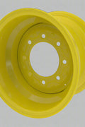 “8x15 JD Yellow AG Rim with 6 bolt holes”

“Heavy-duty tractor implement rim in Off-White”

“Tractor wheel rim compatible with 11L-15 and 9.5L-15 tires”

“Side angle view of farm equipment 8-bolt rim”

“Steel agricultural rim in John Deere yellow”