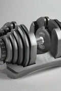 Adjustable dumbbell with chrome handle and weight dial system
90 lb dumbbell set for home strength training workouts
Compact adjustable dumbbell with 15 weight settings
Black plastic-coated adjustable dumbbell with anti-slip grip