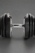 Adjustable dumbbell with chrome handle and weight dial system
90 lb dumbbell set for home strength training workouts
Compact adjustable dumbbell with 15 weight settings
Black plastic-coated adjustable dumbbell with anti-slip grip